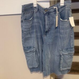 Women’s  Blue Denim Cargo Shorts